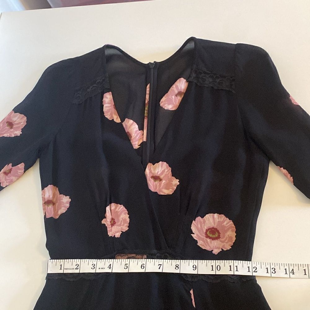 Reformation Black and Pink Floral Alina Dress Size 4 - Picture 13 of 15